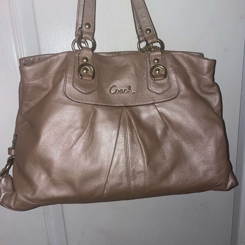 Coach Metallic Tan Shoulder Bag